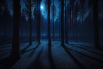 forest by night, generated by artificial intelligence