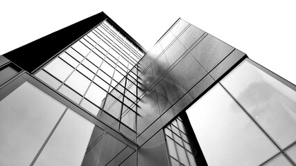 Abstract reflection of modern city glass facades. Modern office building detail, glass surface....