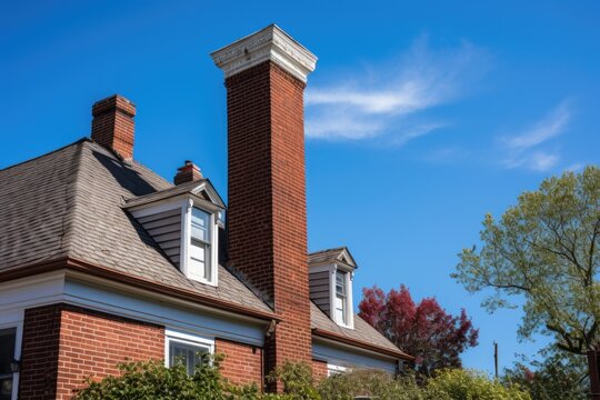 detailed capture of a georgian red brick chimney
