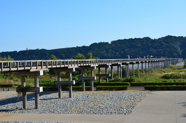 蓬莱橋　世界一長い木造歩道橋
