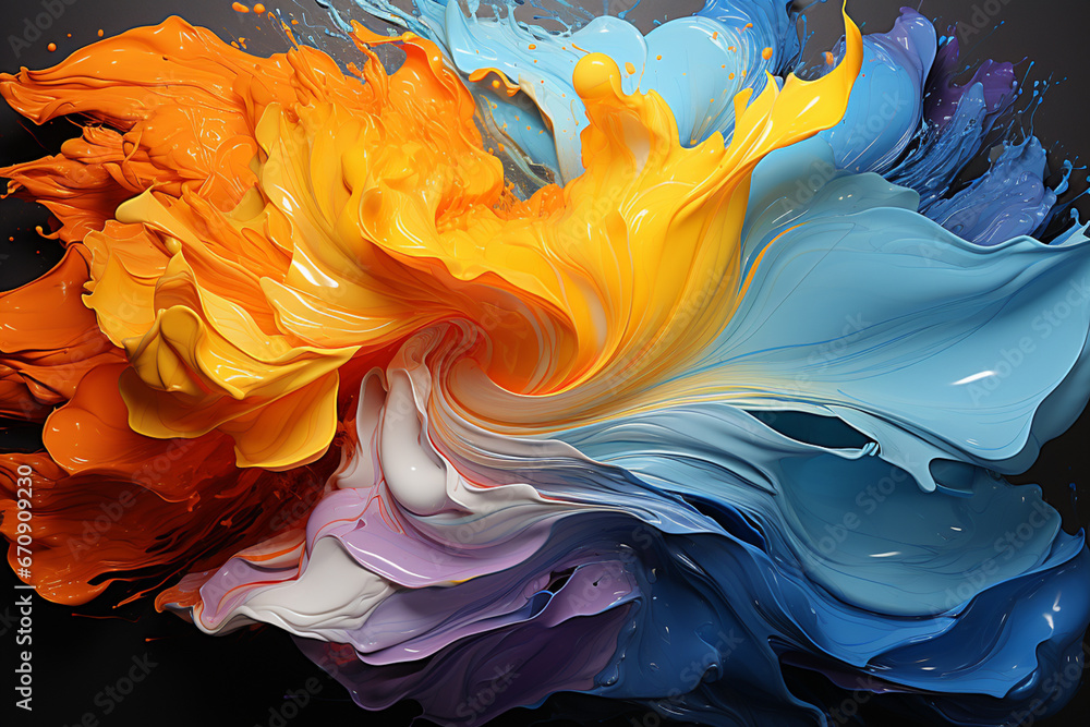 Fototapete A series of digital artworks showcasing the abstract shapes and patterns created by a tornado's wind and debris. 