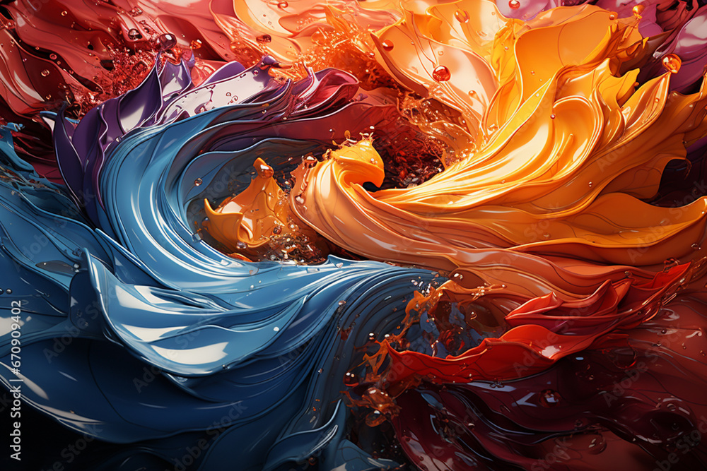 Poster A digital artwork that combines intricate patterns and textures to represent a whirlpool. 