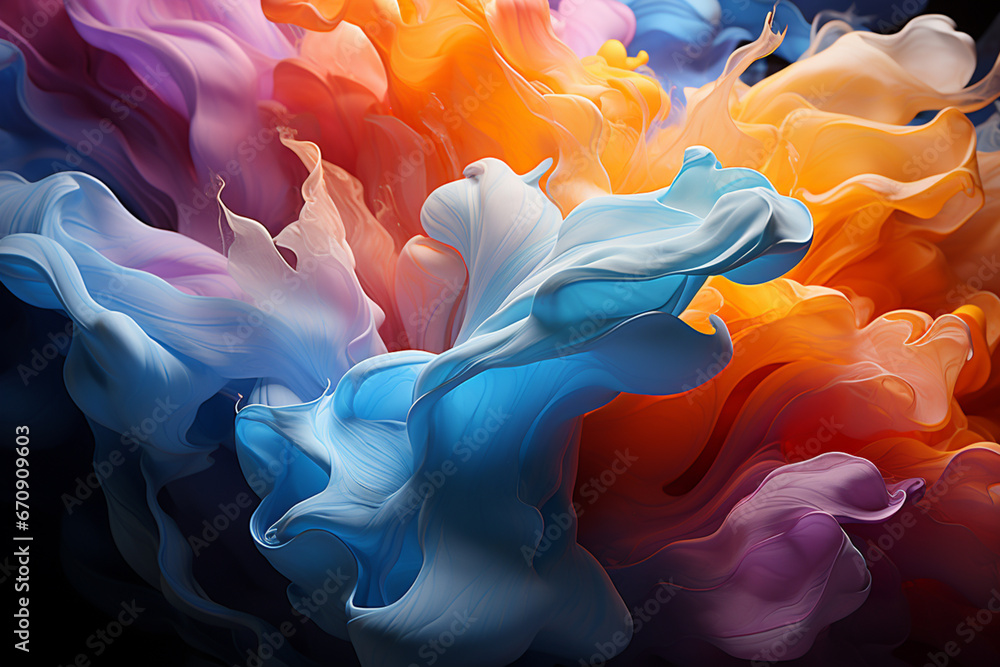 Leinwandbilder An abstract digital artwork that visualizes the energy and movement of a snow avalanche. 