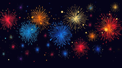 Fototapeta na wymiar Exploding Festival Firework in Night Sky, Holiday Celebration Scene