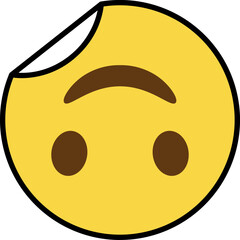 Fototapeta premium turn upside down sticker emoji icon