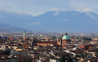 Fototapeta premium Panorama of VICENZA city in Italy and the Cathedral called DUOMO