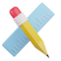 Pencil & Scale 3D Illustration
