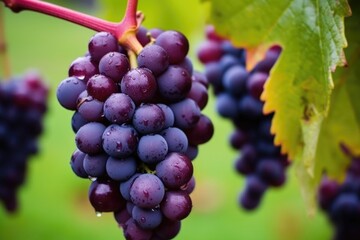 Fototapeta premium macro photo of organic grape cluster on vine