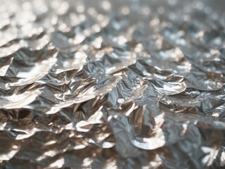 Smooth Unruffled Aluminum Foil Texture Background. AI Generative
