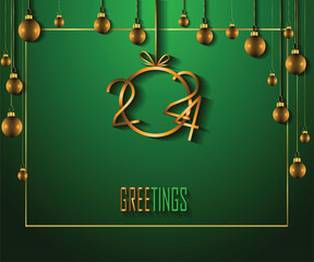 2024 Happy new year background banner for your seasonal invitations festive posters.