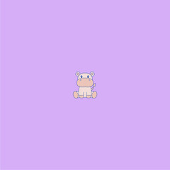cute animal vector hippo