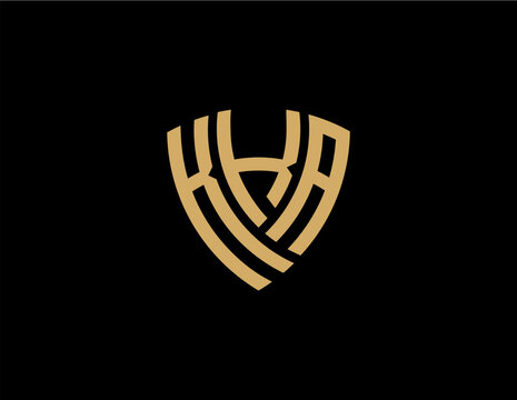 KKA creative letter shield logo design vector icon illustration