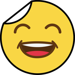 simple laugh sticker emoji icon