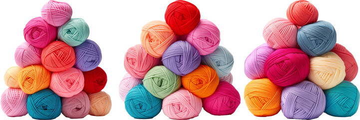 Set of Colorful yarn balls, Yarn for knitting and crocheting