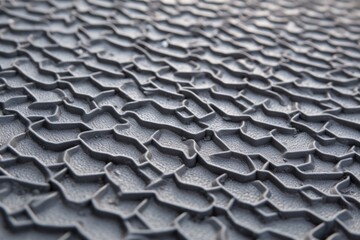 view of a warehouse storing stacks of rubber mat rolls