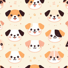 seamless pattern background with dogs - Generative AI
