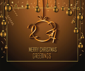 2024 Merry Christmas background banner for your seasonal invitations, festive posters.