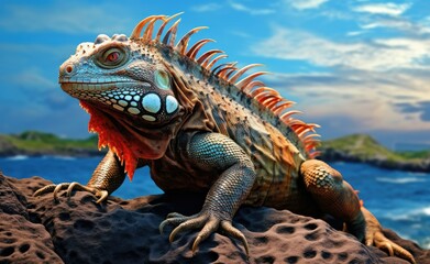 Fototapeta premium Iguana in its Natural Habitat