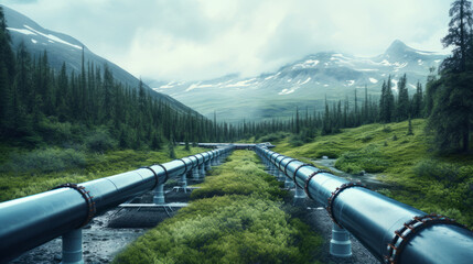 Alaska oil pipelines - obrazy, fototapety, plakaty