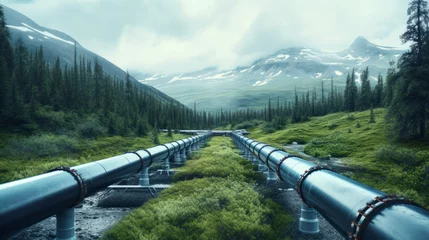 Fotobehang Alaska oil pipelines © standret