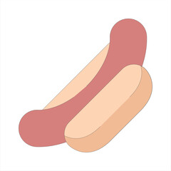 Hod dog vector. Hod dog logo.cartoon food of hot dog isolated white background