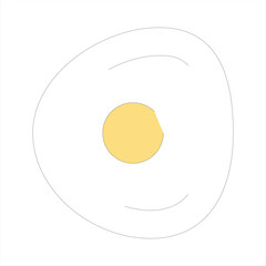 Omelette egg lunch cuisine cooking design. Yellow gourmet protein breakfast closeup. Organic yolk food vector flat. Graphic simple logo icon top view. Isolated illustration background appetizer. - obrazy, fototapety, plakaty