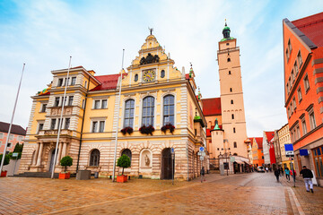 Ingolstadt Old Town Hall or Rathaus - obrazy, fototapety, plakaty