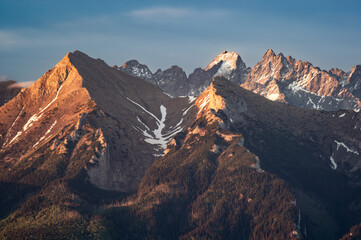 Tatra mountains in the spring morning, Poland and Slovakia