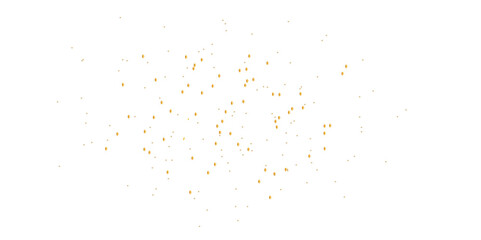 Abstract doted golden glitter particles splatter on transparent background. Luxury golden glitter falling bokeh celebration background. 