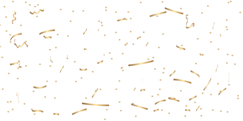 Deurstickers Abstract doted and confetti golden glitter particles splatter on transparent background. Luxury golden glitter confetti that floats down falling bokeh celebration background.  © Ahmad Araf