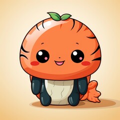 Cute Sushi Salmon , Cartoon, Icon Illustration