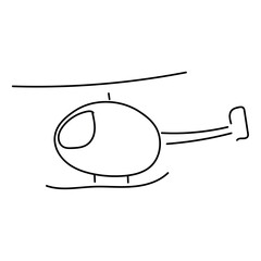 Drawing helicopters in children's style. Web. Vector illustration