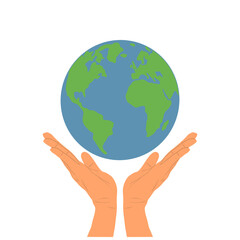 earth in hands Illustration