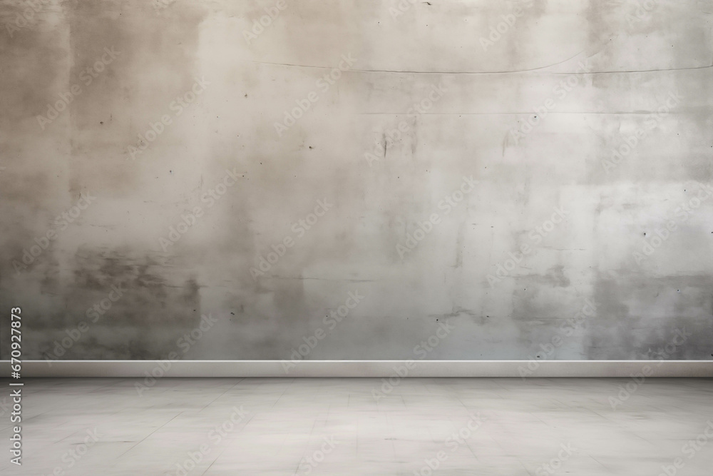 Poster an empty room with a concrete wall and floor, enhanced with generative ai art generative ai. created