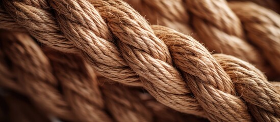 Detailed macro shot of interwoven rope