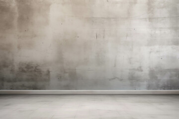An Empty Room With a Concrete Wall and Floor, Enhanced With Generative AI Art Generative AI. Created With Generative AI Technology
