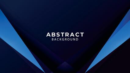 Black blue overlap layered abstract modern background on dark design with geometric triangle shape, shadow, diagonal stripes line and 3d effect. For banner, landing page, website template and more. - obrazy, fototapety, plakaty