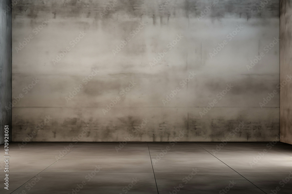 Poster an empty room with a concrete wall and floor transformed by generative ai art generative ai. created