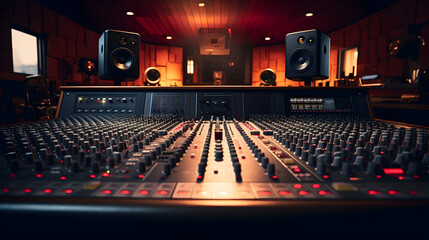 Recording Studio Control Room - obrazy, fototapety, plakaty