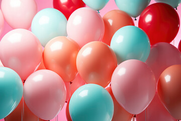 Fototapeta na wymiar balloons and colorful balloons with happy celebration party background