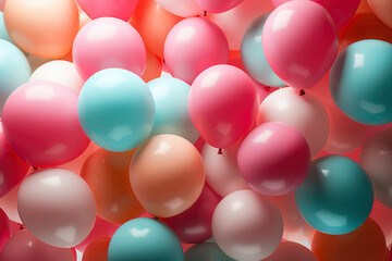 Fototapeta na wymiar balloons and colorful balloons with happy celebration party background