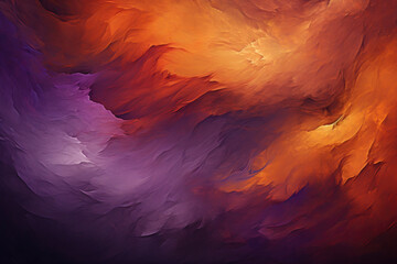 Painted background with dark orange brown purple abstract colors.