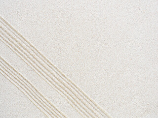 Zen Garden White Sand Background Pattern Texture Line Japanese Wave Abstract Nature Spa Balance Concept for wellness Spirituality Buddhism Relax wellnes Meditaiton Lifestyle Japan Purity Calm. - obrazy, fototapety, plakaty
