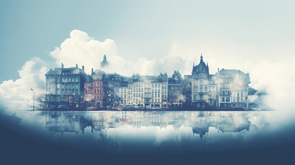 Naklejka premium Poster abstract of the city. Sustainable development plan concept