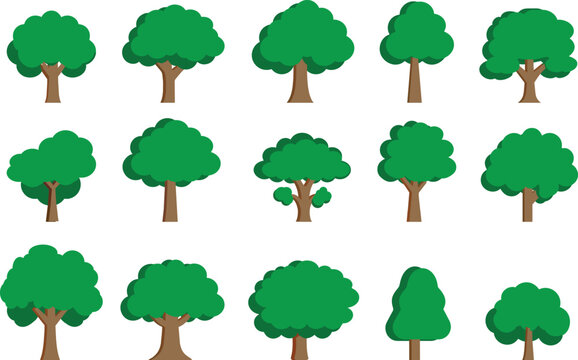 collection of trees illustration