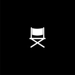 Stage director chair icon isolated on black background 