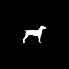 Dog icon  isolated on black background