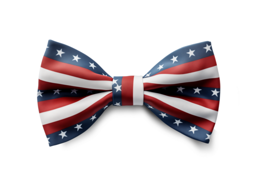 American bow tie isolated on transparent background. Generative AI