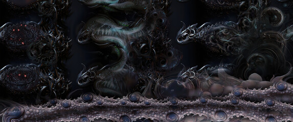 The Dark Night of the Spirit - Digital Painting made with Painter 2023 Pattern Pens