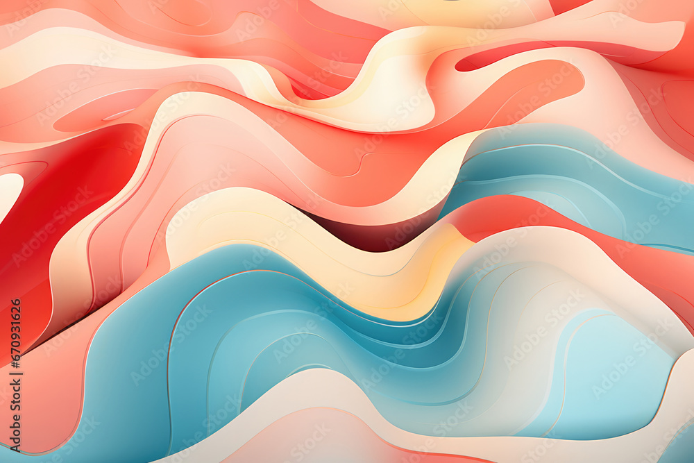 Poster 3d abstract wavy background. dynamic effect.